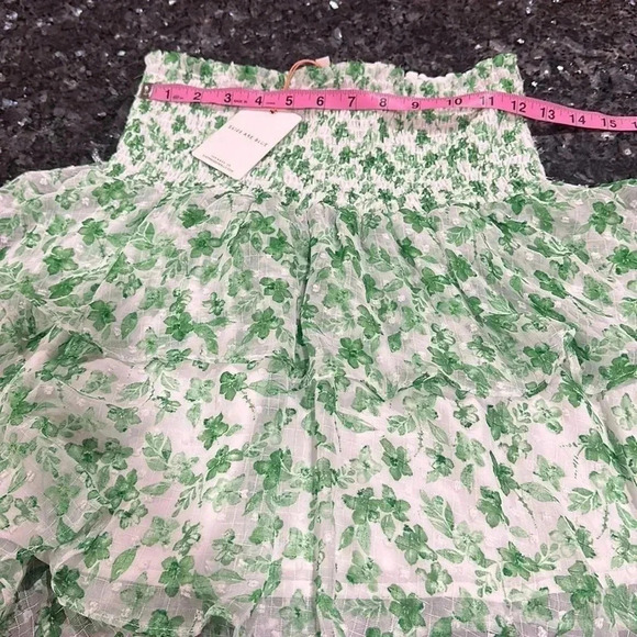 Skies are blue Floral Smocked Waist Mini Skirt - Picture 3 of 6